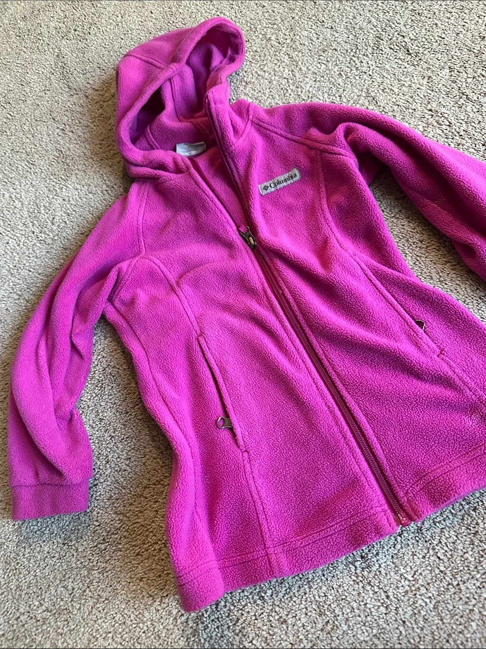 Columbia Magenta Hooded Fleece Jacket